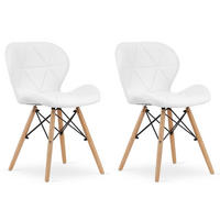 STUHL AMATRICE 2-er Set, Weiß Polsterung aus Kunstleder - Weiß, Holz/Kunststoff (48/74/53cm) - Komodee