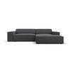 MODULARES-ECKSOFA rechts Jodie aus strukturiertem Stoff dunkelgrau 3 Sitzplätze - Dunkelgrau, Textil (166/224cm) - Micadoni