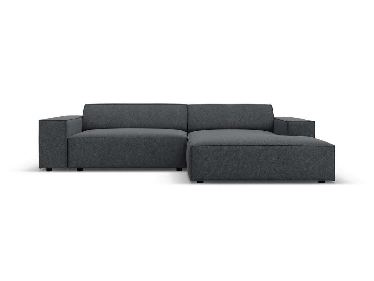 MODULARES-ECKSOFA rechts Jodie aus strukturiertem Stoff dunkelgrau 3 Sitzplätze - Dunkelgrau, Textil (166/224cm) - Micadoni