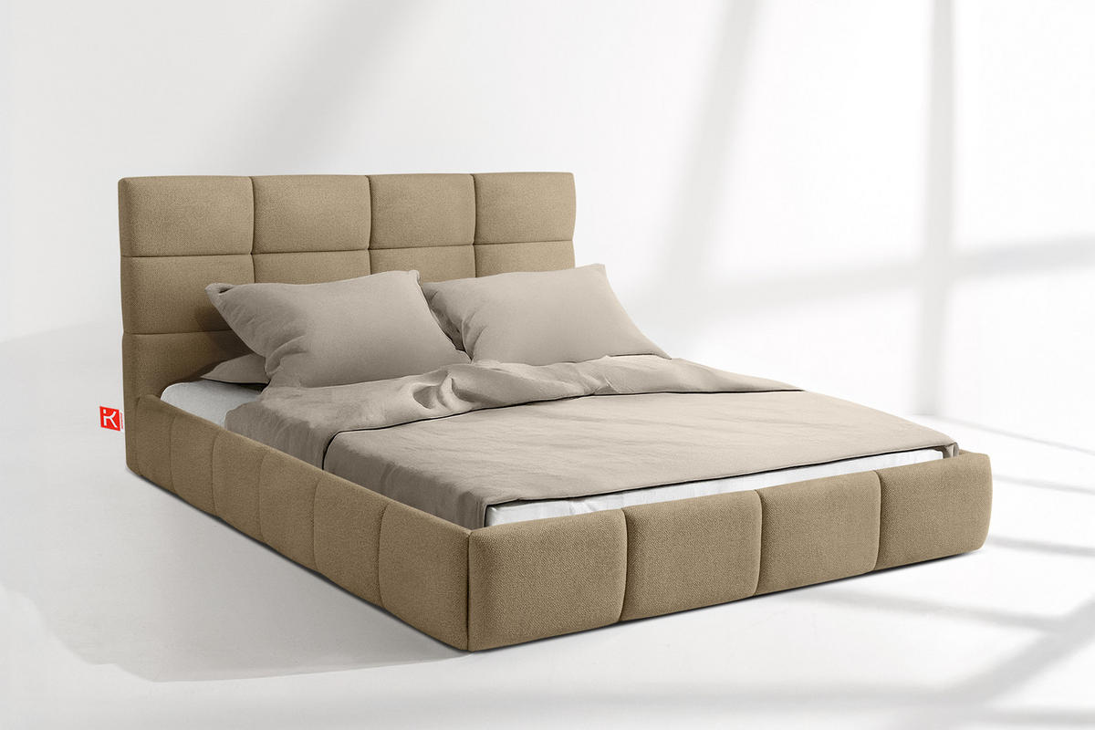 POLSTERBETT ALTOS Bouclé, gelb - Gelb, Holz/Holzwerkstoff (140/200cm) - KONSIMO®