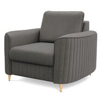 SESSEL Dunkelgrau LOREN Mit Goldfarbenen Beinen - Grau, Textil (100/85/94cm) - Sepro Meble