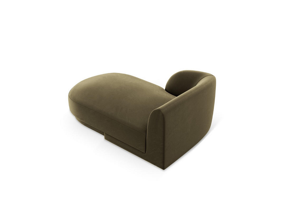 CHAISELONGUE links Miley aus Samt grün - Grün, Textil (90/70/156cm) - Micadoni