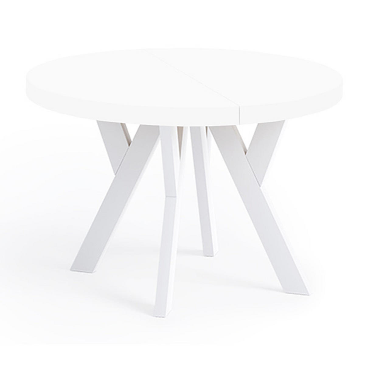 ESSTISCH Runder Ausziehbarer PERO 100/200, Weiß - Weiß, Holz (200/100/77cm) - Dekori_Interiors