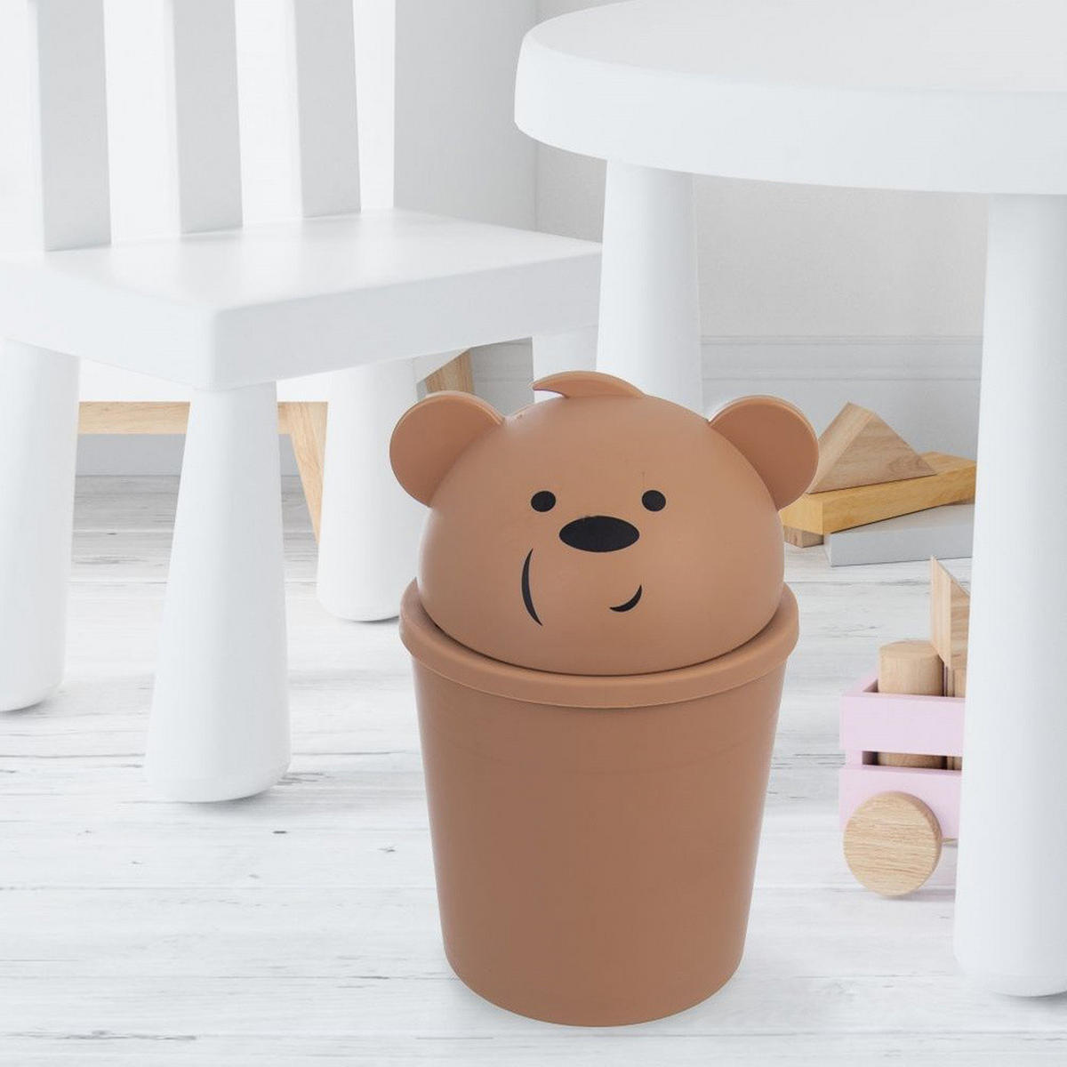 ABFALLEIMER TEDDY, Kunststoff, braun, 1,5 l - Braun, Kunststoff (12/15/12cm) - Orion 