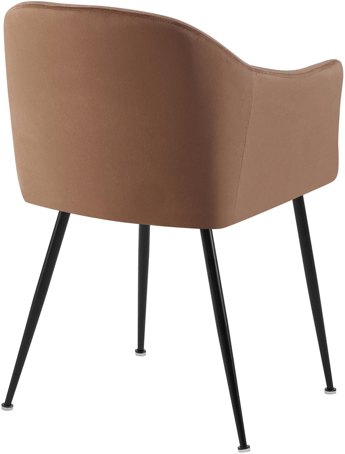 ARMLEHNENSTUHL Samt Braun - Schwarz/Braun, Textil/Metall (57/80/58cm) - CLP