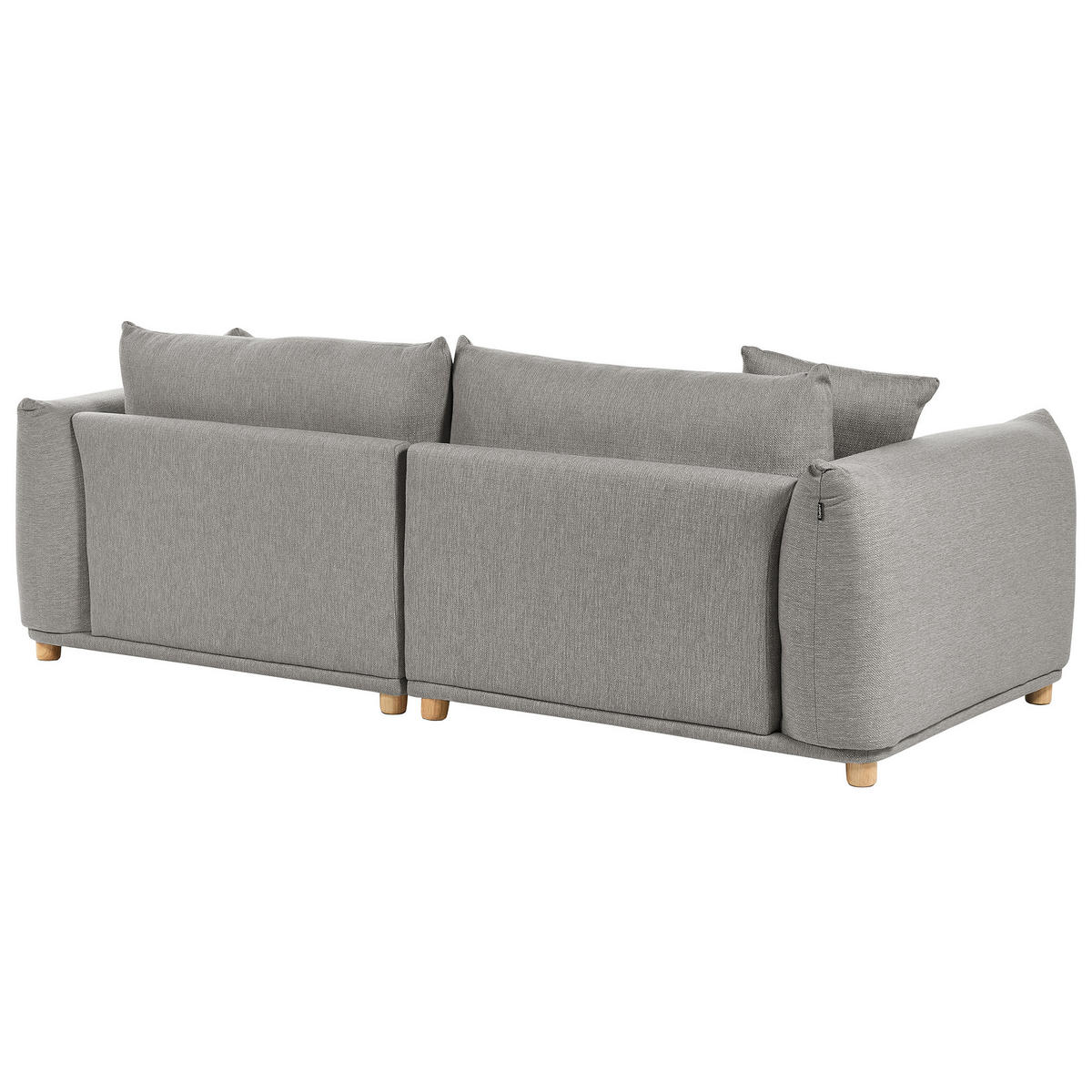 3-SITZER-SOFA hellgrau mit Kissen Luvos - Hellbraun/Grau, Textil (220/75/104cm) - Beliani