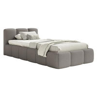 POLSTERBETT Cloudy Low Grau Bouclé, 90x200 cm - Schwarz/Grau, Kunststoff/Textil (90/200cm) - Selsey