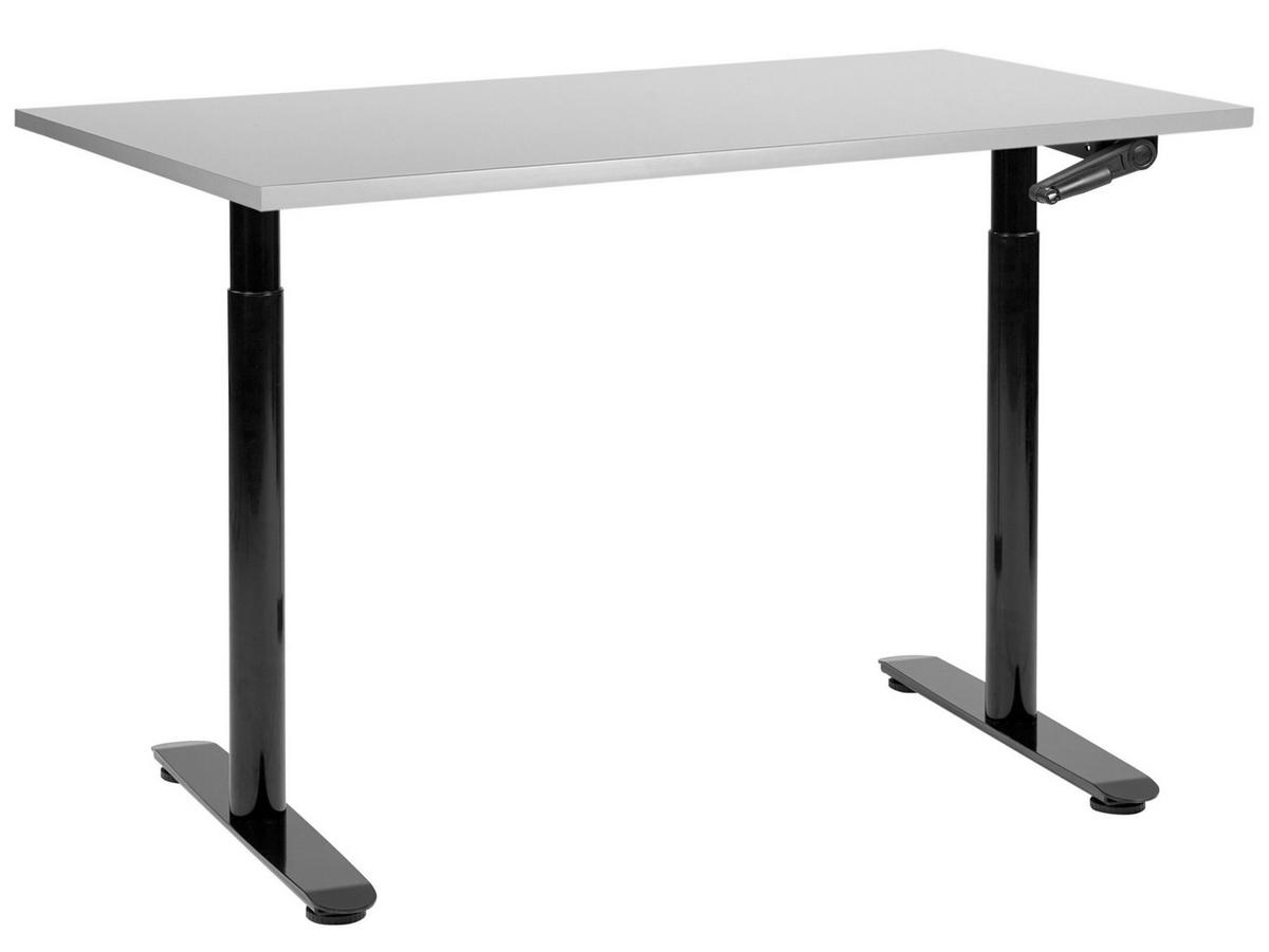 SCHREIBTISCH grauschwarz 120/72 cm manuell höhenverstellbar Destin IV - Schwarz/Grau, Holz (72/120/74cm) - Beliani