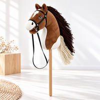 CĂLUȚ Maro închis pe băț pluș 71 cm - maro închis, material textil/lemn (12/71/29cm) - Relaxdays