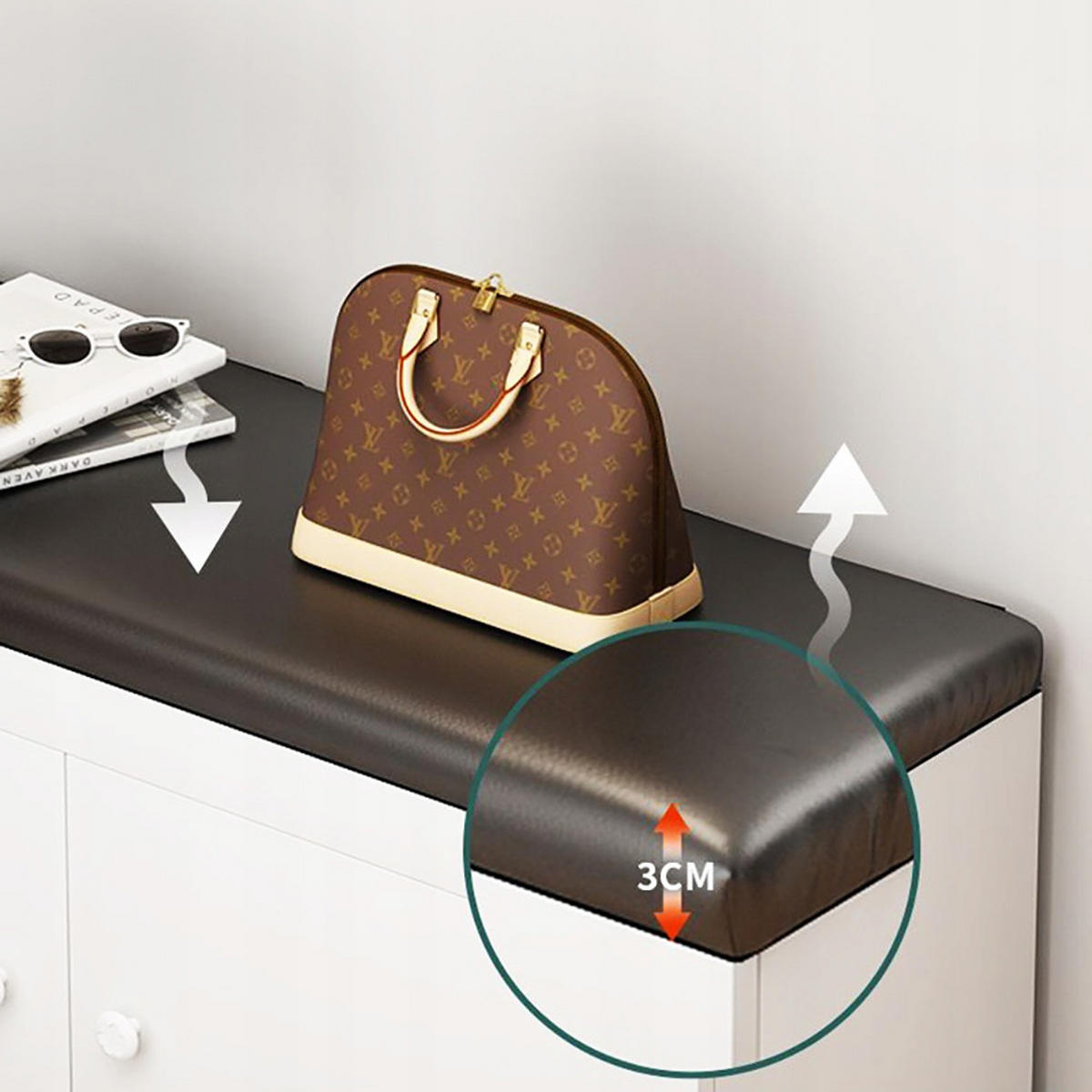 SCHUHSCHRANK modern 60/35/32 cm - Weiß, Holz (60/32cm) - MUVU