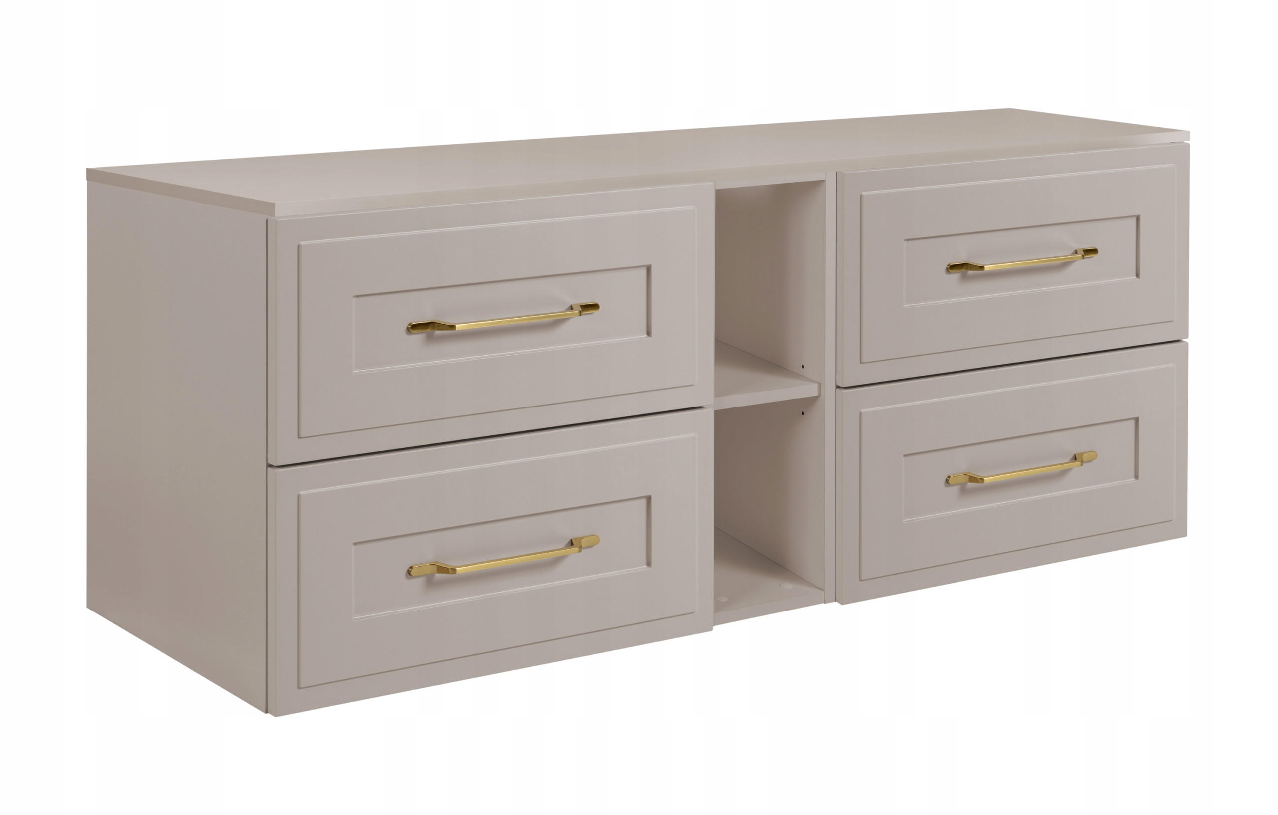 WASCHBECKUNTERSCHRANK CLASSIC 140 cm mit Arbeitsplatte Farbe: Kaschmir mit einem Regal Kaschmir - Kaschmir, Holzwerkstoff (140/58/46cm) - Rodan