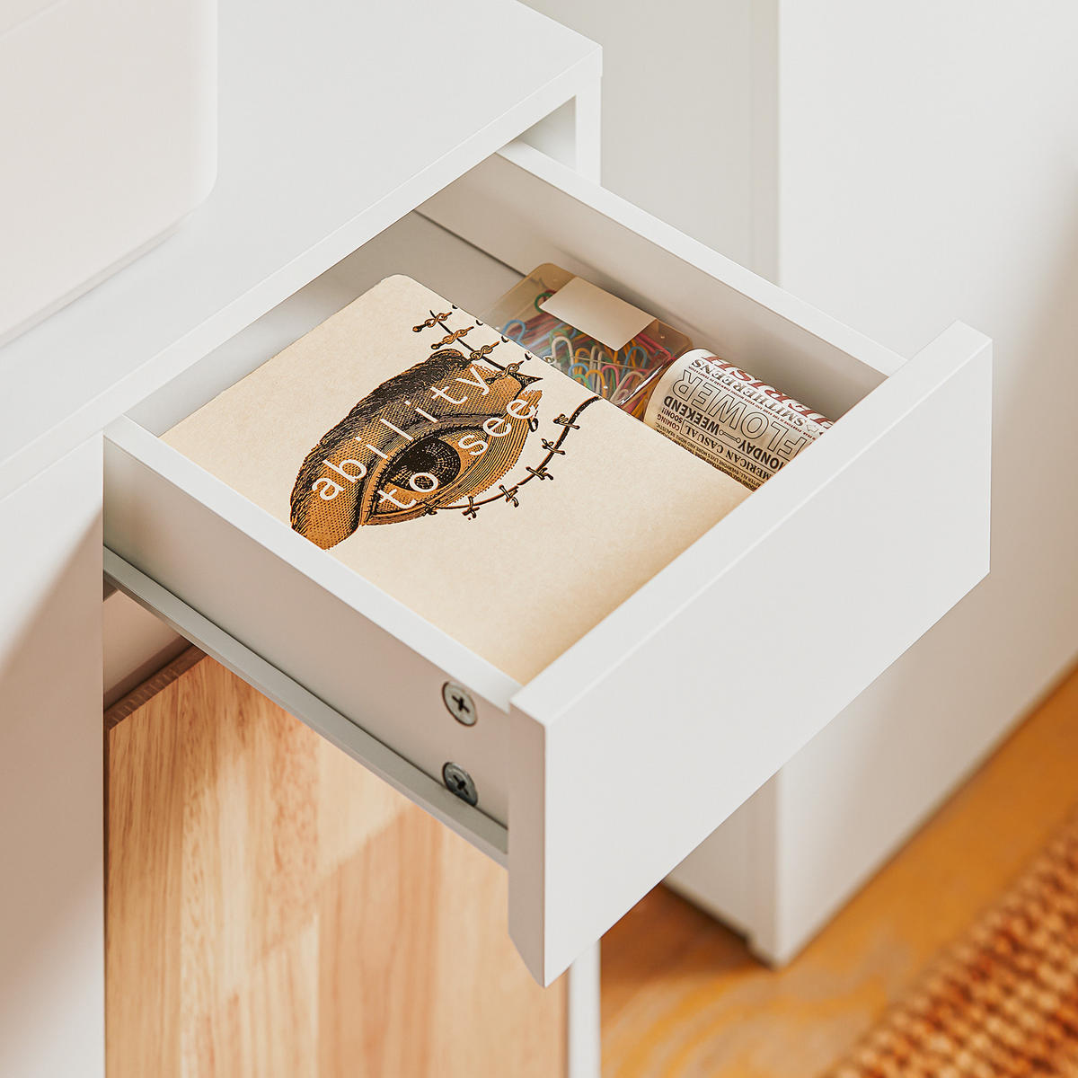 ROLLCONTAINER Weiß - Weiß, Holzwerkstoff (65/58/25cm) - SoBuy