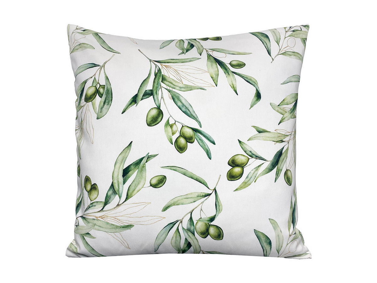 KISSENHÜLLE Italy Collection Oliven 50/50 cm - Ecru/Multicolor, Textil (50/50cm) - beties Heimtextil