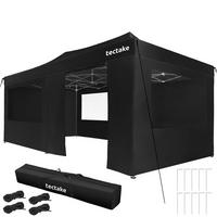 FALTPAVILLON aus Aluminium Viola, inklusive Spannseilen, Heringen und Tragetasche, schwarz - Schwarz, Kunststoff (300/316/600cm) - tectake