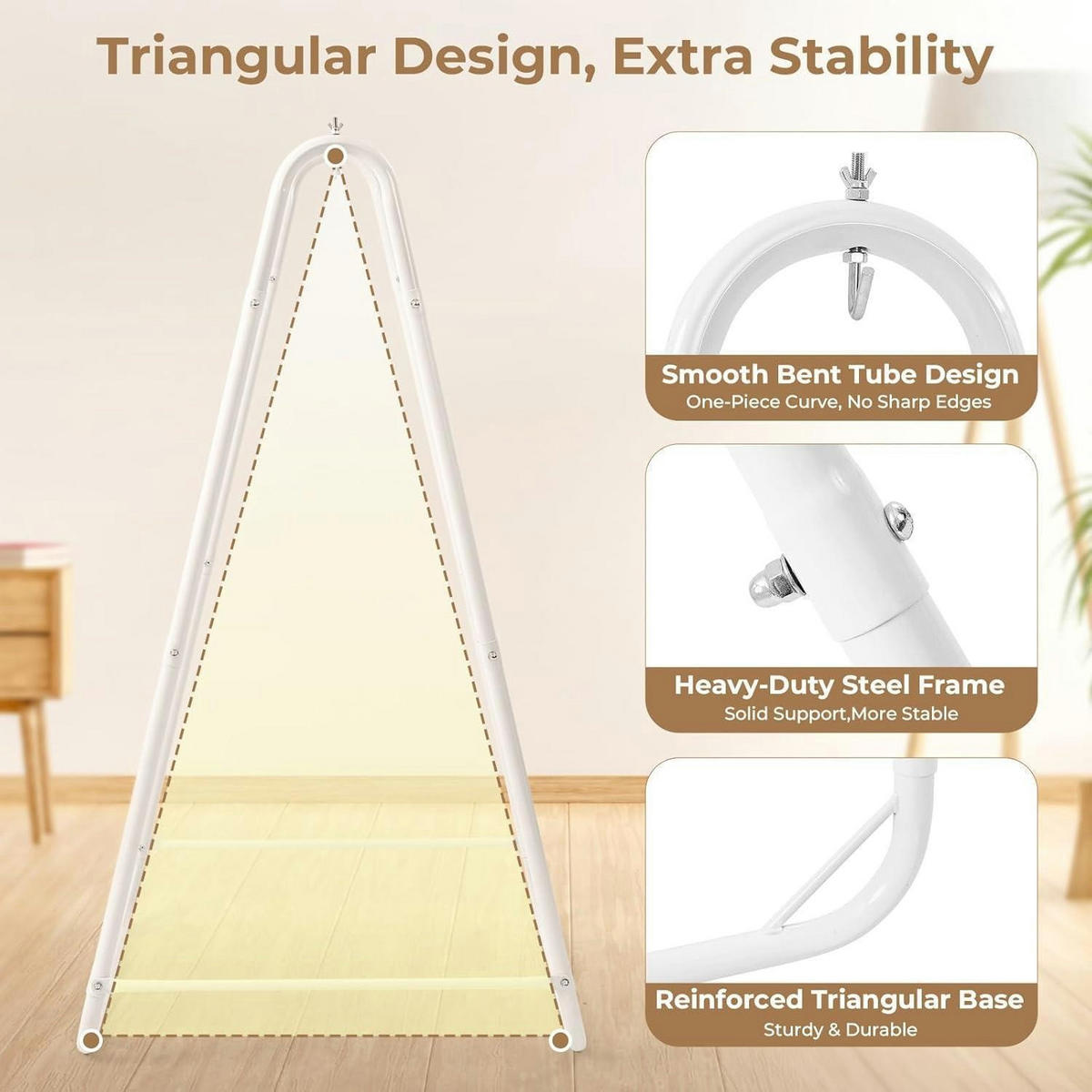 HÄNGESESSEL Set U-Form Weiß 100 kg Tragkraft - Weiß, Metall (88.9/1.5/162.6cm)