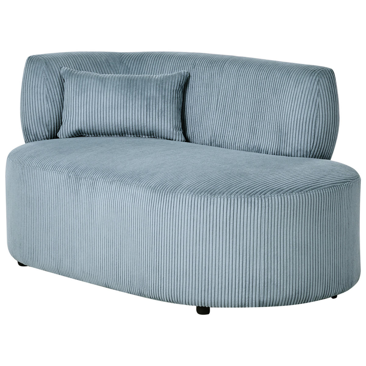 CHAISELONGUE-LINKSSEITIGE Cord Blau Vanvey - Blau/Schwarz, Textil (147/73/78cm) - Beliani