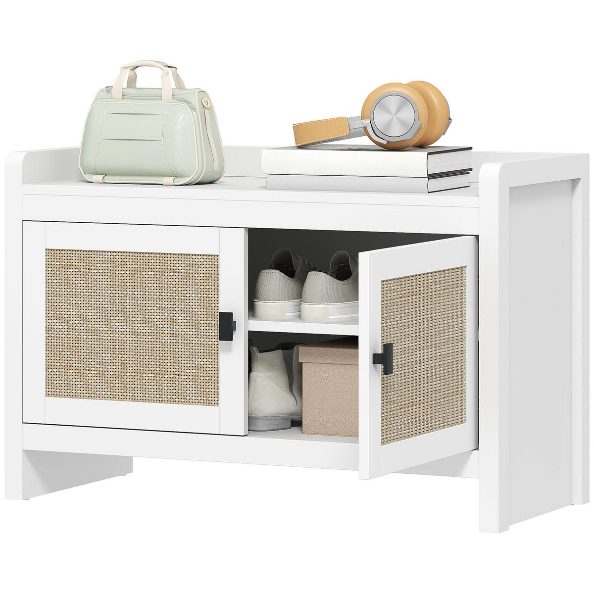 SCHUHBANK Weiß 1 Stück - Weiß, Kunststoff (35/52/80cm) - GiPP