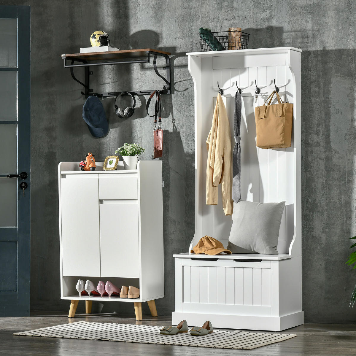 GARDEROBE Weiß 71,5/39,5/170 cm - Weiß, Holzwerkstoff (71.5/170/39.5cm) - PANGIVO