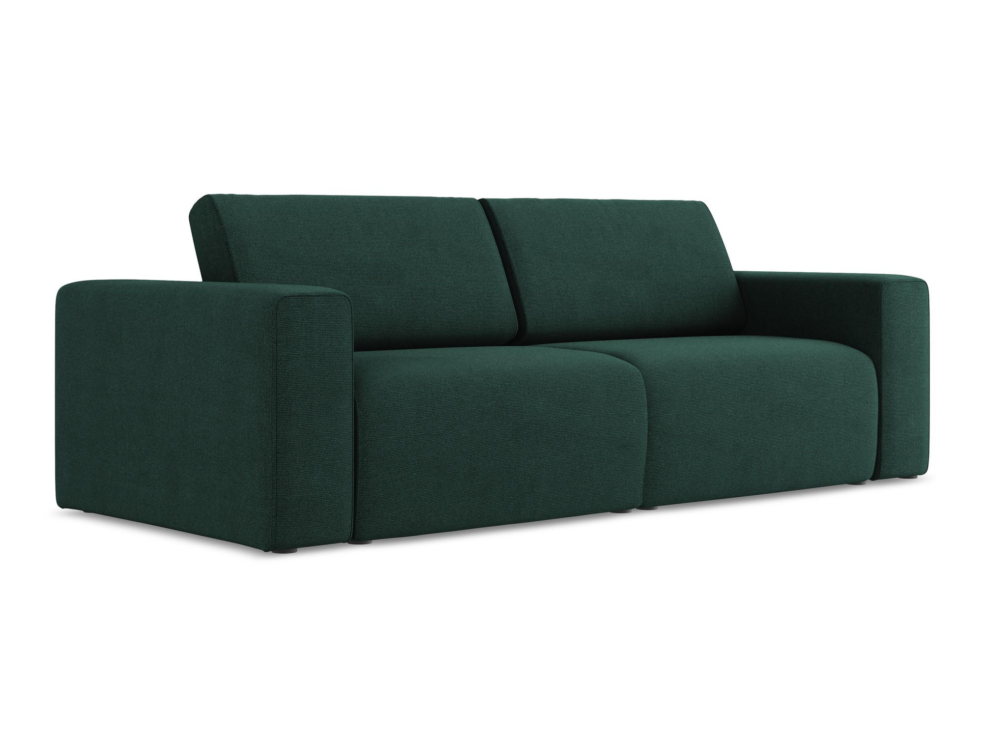 3-SITZER SOFA Strukturstoff Stoff Grün - Dunkelgrün/Schwarz, Kunststoff/Textil (224/80/103cm) - Makamii