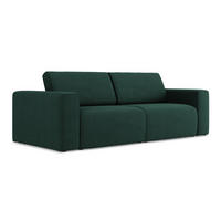 3-SITZER SOFA Strukturstoff Stoff Grün - Dunkelgrün/Schwarz, Kunststoff/Textil (224/80/103cm) - Makamii