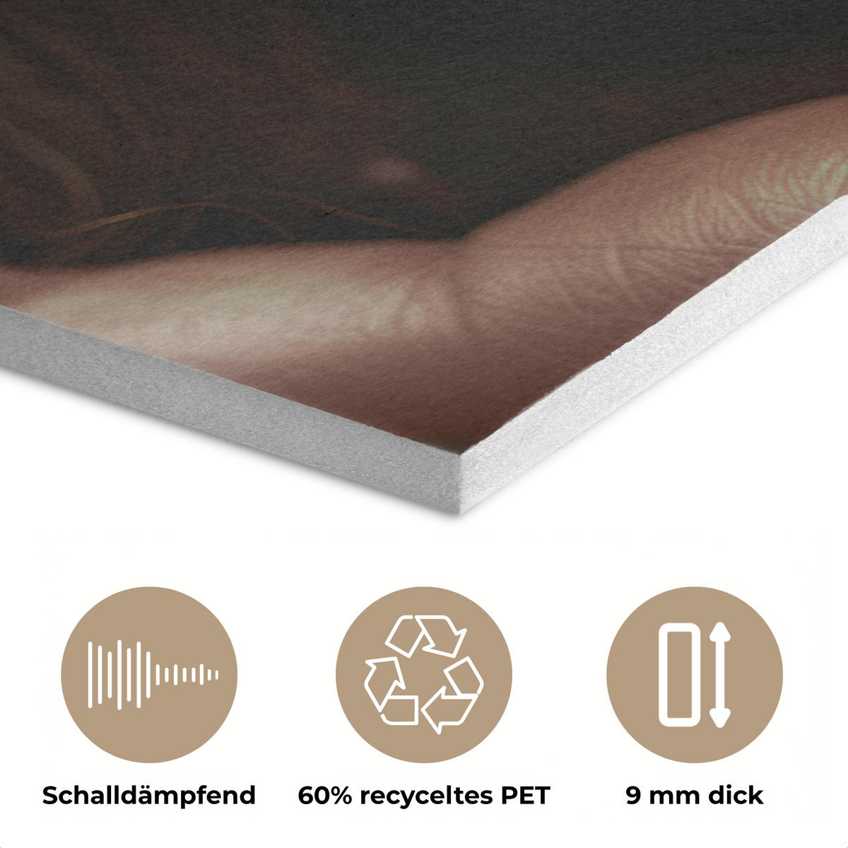 AKUSTIKPANEEL Frau - Gold - Luxus - Porträt 60x80 cm - Goldfarben, Textil (60/0.9/80cm) - MuchoWow