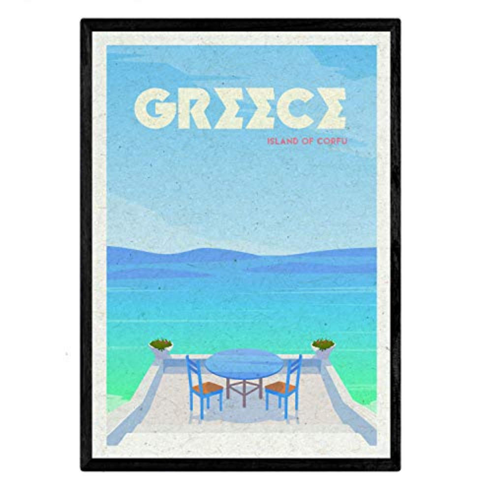 POSTER Griechenland Stadtfarben A4 Rahmenlos - Klar, Papier (29.7/5/21cm) - Nacnic