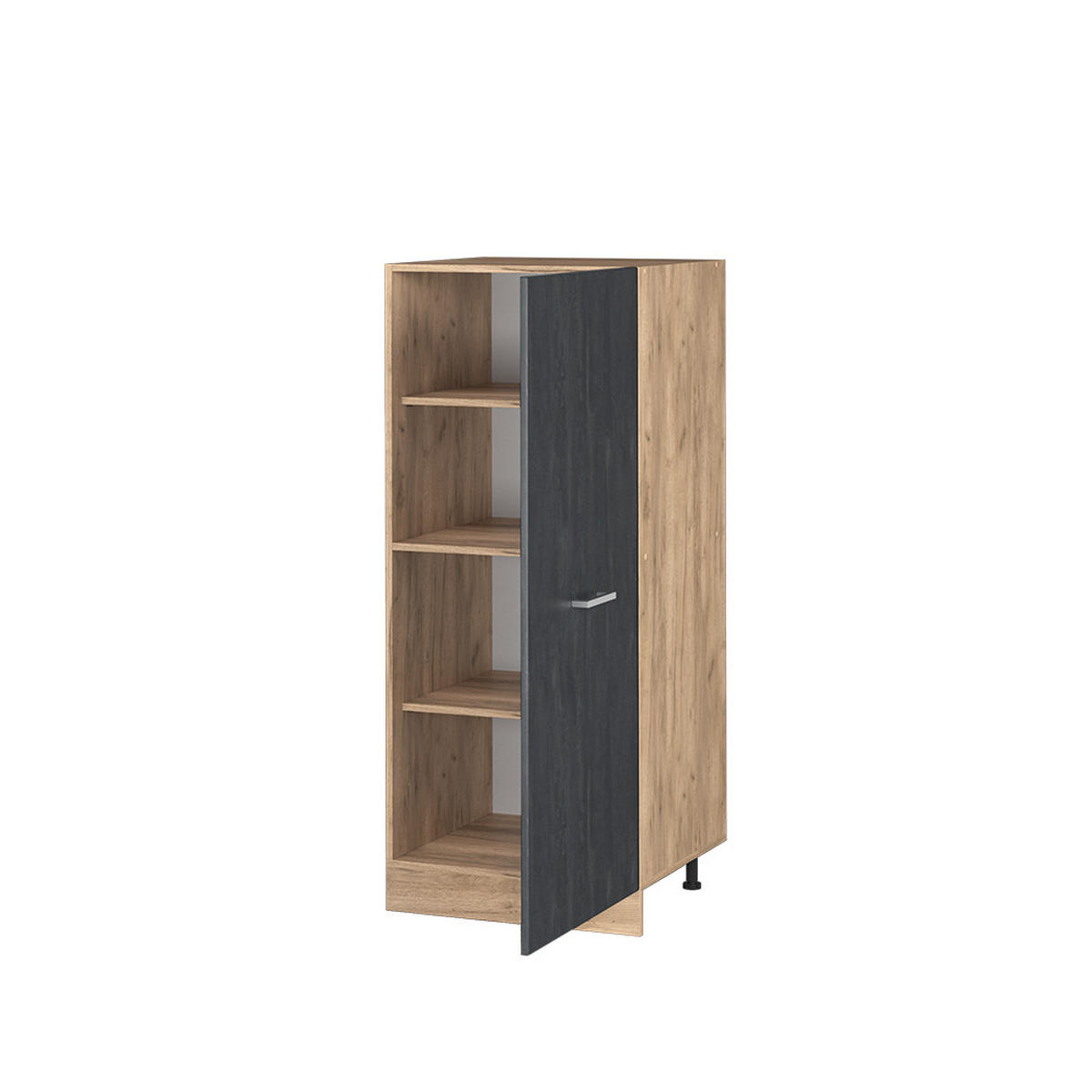 SKŘÍŇKA NA VESTAVĚNOU TROUBU R-Line Černý beton - medově dubová/černá, kompozitní dřevo (60/143/57cm) - Vicco