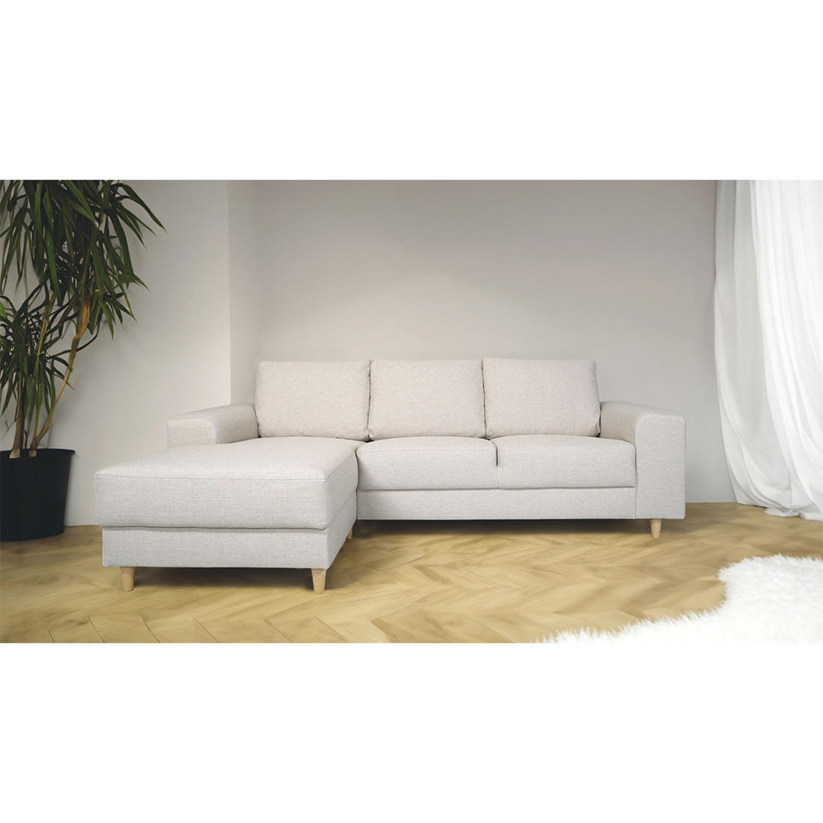 ECKSOFA hell beige - Beige, Textil (222/148cm) - ebuy24