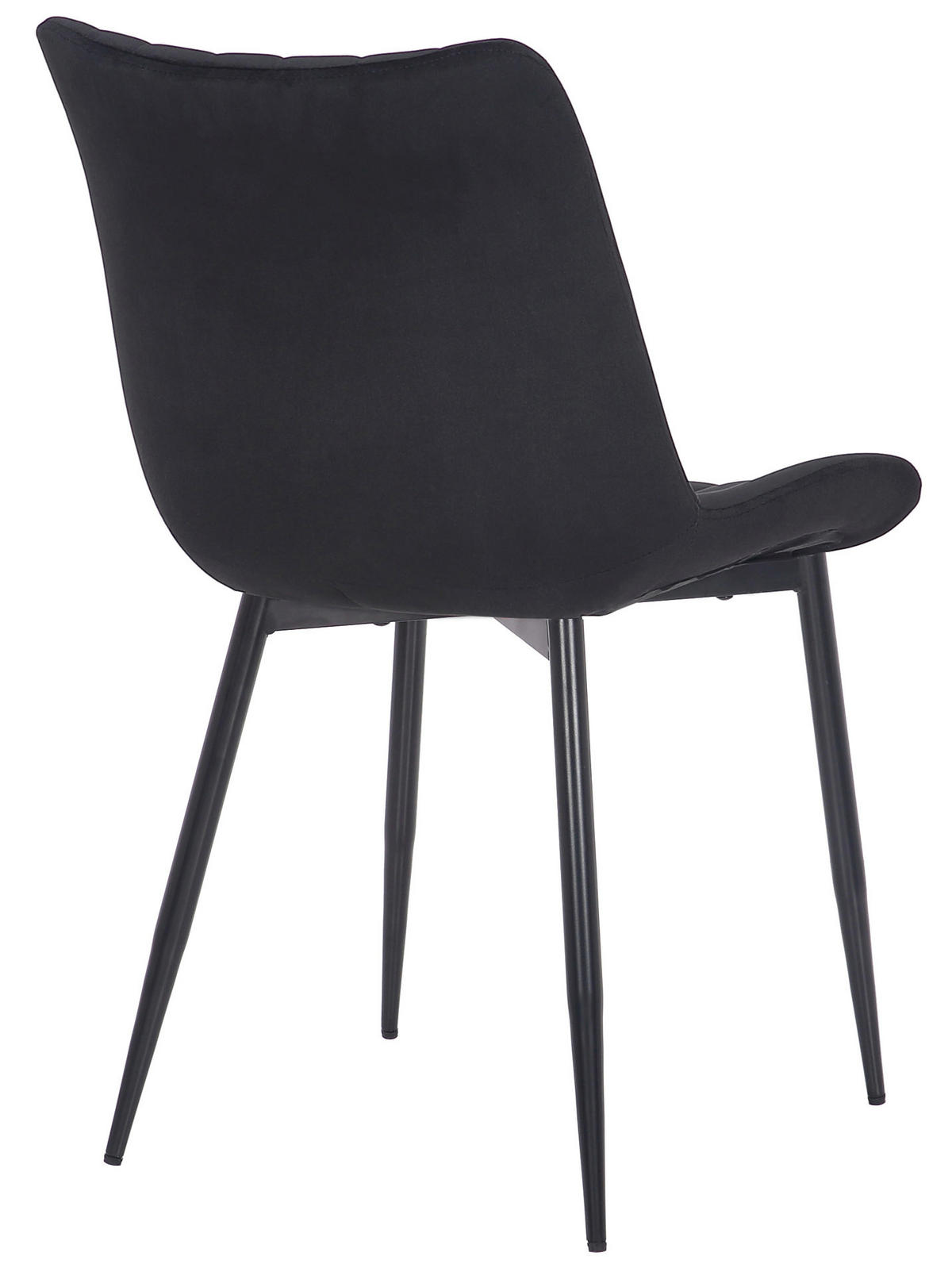 STUHL 2er Set Samt schwarz - Schwarz, Textil/Metall (46/82/61cm) - CLP