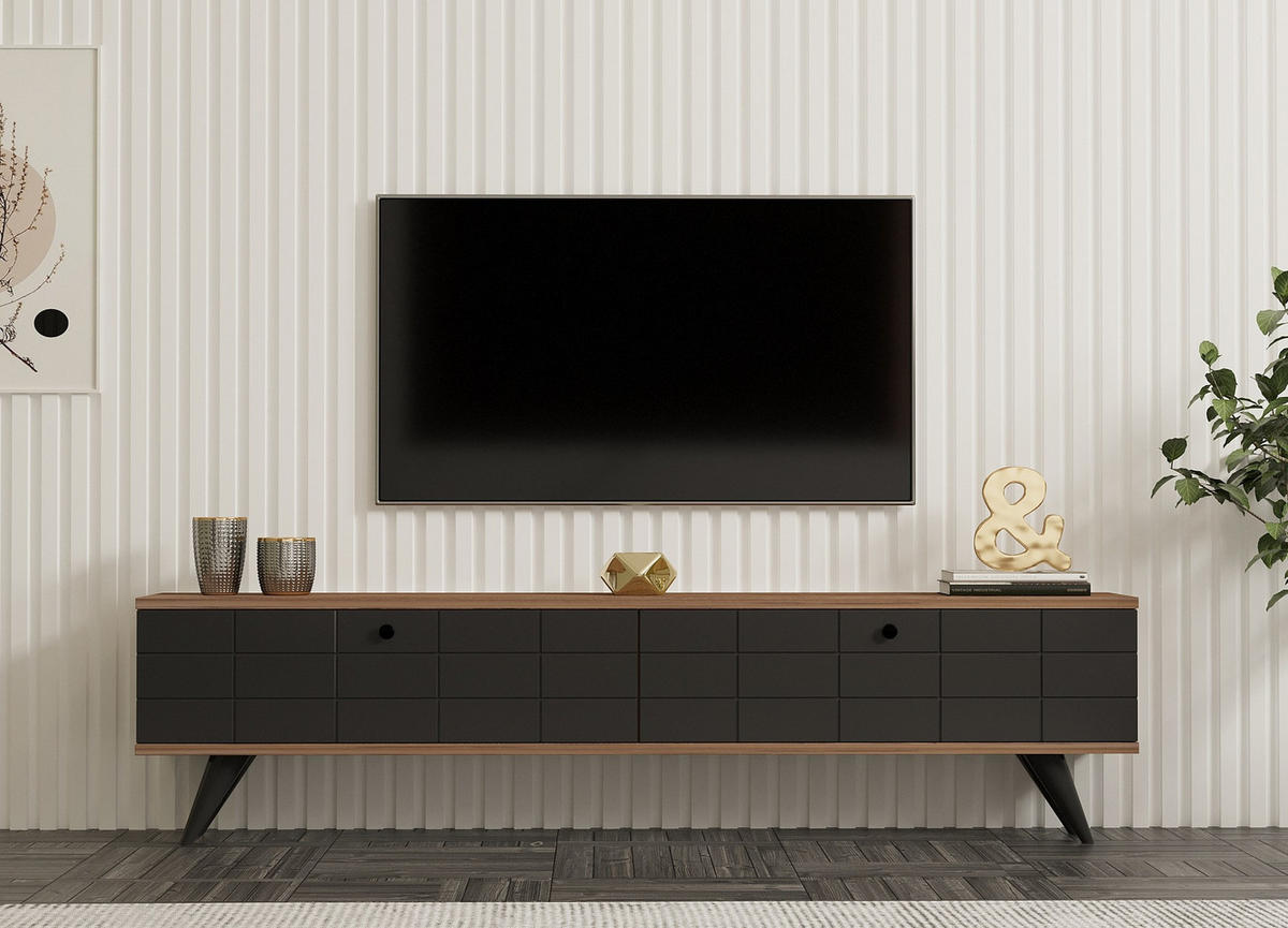 TV-MÖBEL Alberi Anthrazit - Anthrazit, Holz (160/35/25cm) - Habitat Garten