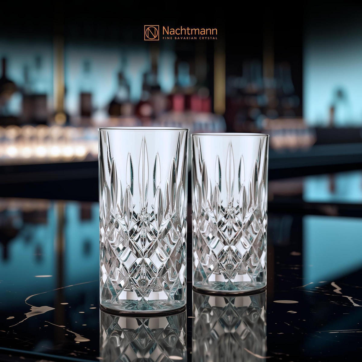 LONGDRINKGLÄSER Noblesse Colors Taupe 395 ml 2er Set - Taupe, Glas (0.395L) - Nachtmann