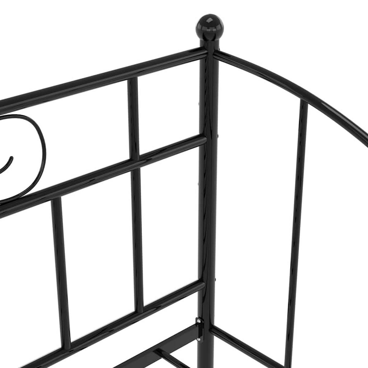 AUSZIEHSOFA Bettgestell Schwarz Metall 90/200 Cm - Schwarz, Naturmaterialien (90/200cm) - vidaXL