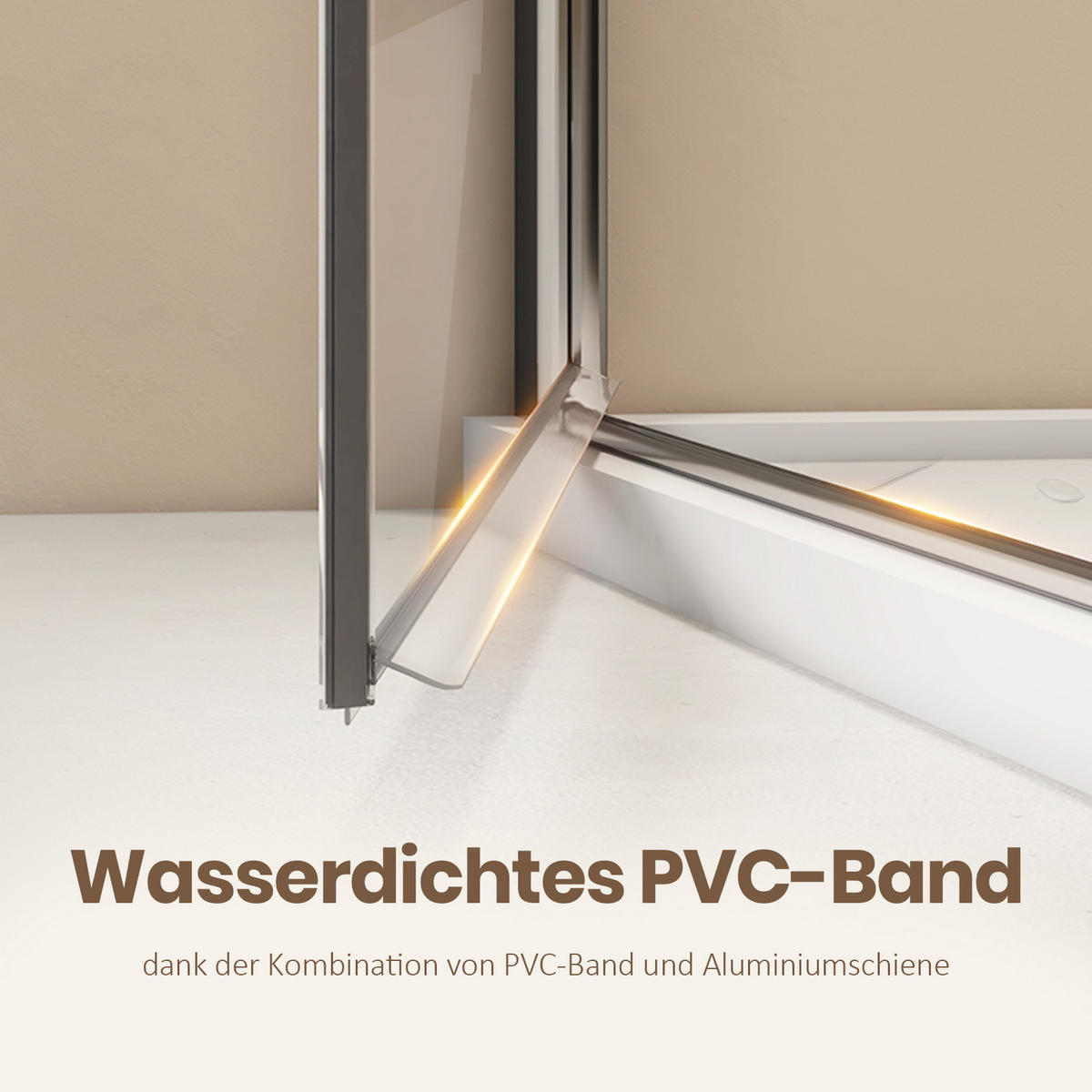 DUSCHTRENNWAND Chromfarben 90/195 cm - Chromfarben, Glas (90/195cm) - EMKE