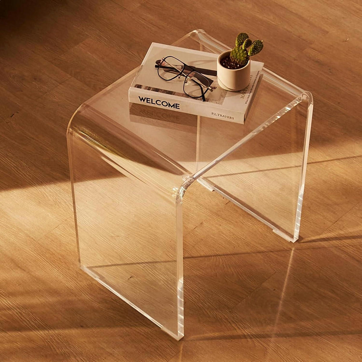 BEISTELLTISCH Acryl U-Form 415 x 305 x 460 mm - Transparent, Kunststoff (12/16/18cm)