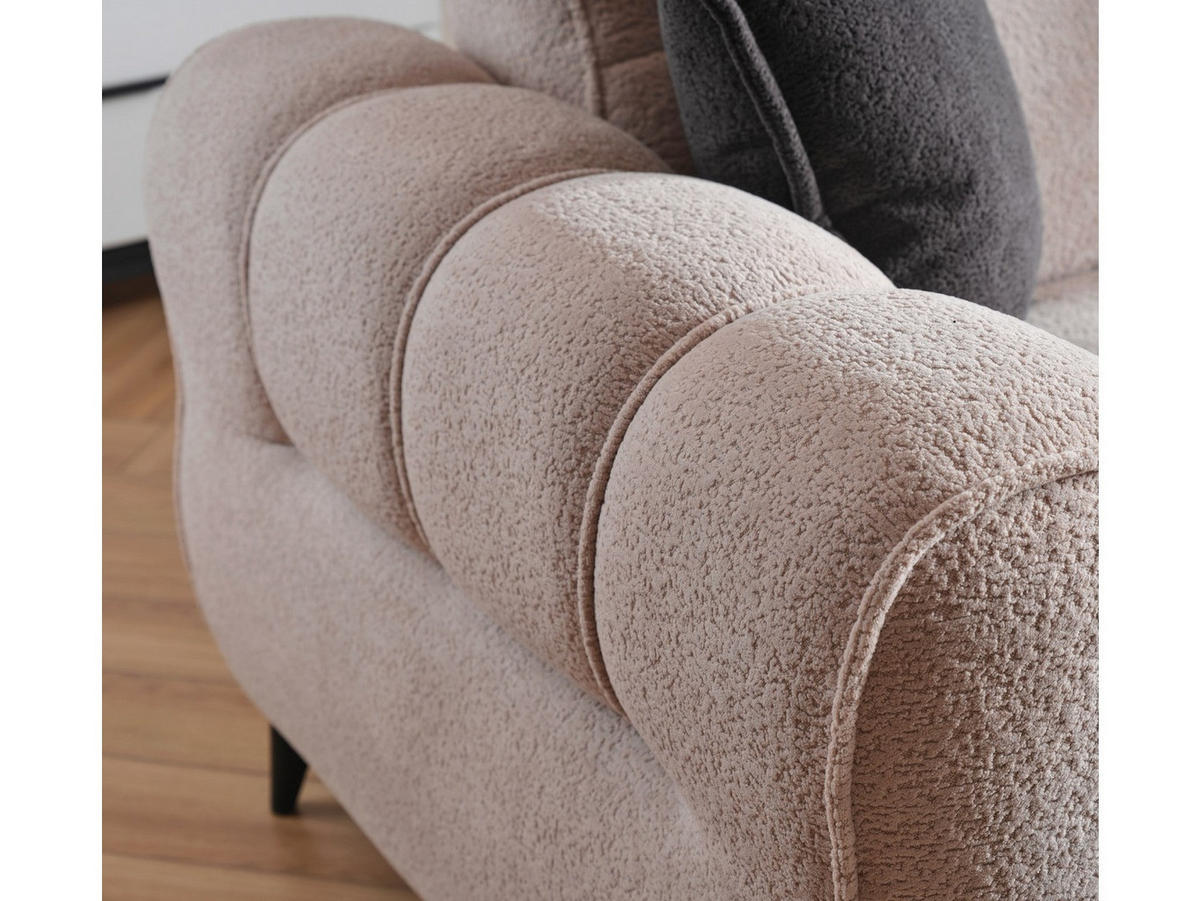 SITZGARNITUR Merida, Beige Stellvariante 3+2+1 - Beige, Holzwerkstoff/Kunststoff (247/87/108cm)