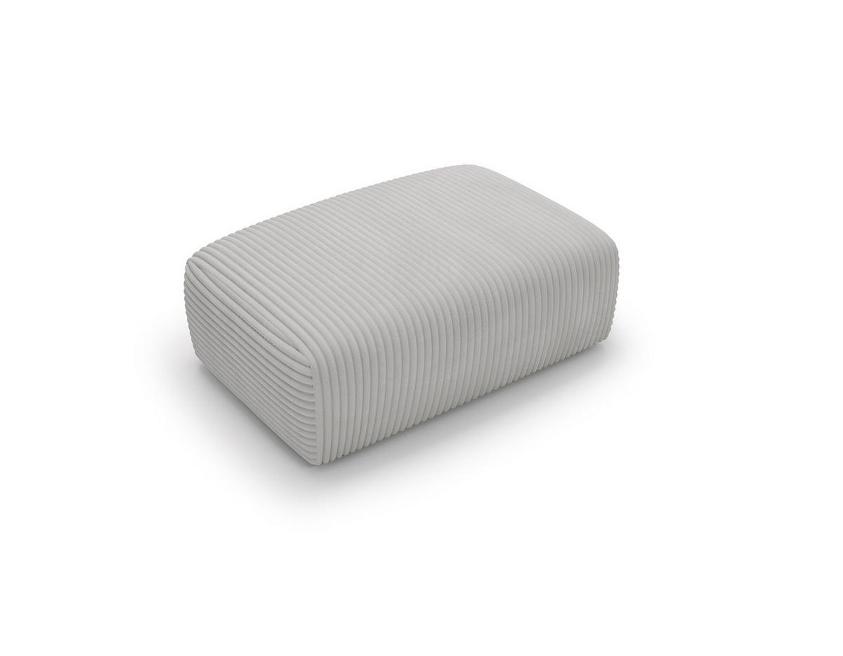 POLSTERHOCKER - Cord - Hellgrau/Schwarz, Kunststoff/Textil (110/40/72cm) - home24