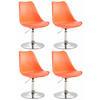 DREHSTUHL 4er Set Kunststoff orange - Chromfarben/Orange, Kunststoff/Metall (48/76/57cm) - CLP