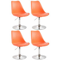 DREHSTUHL 4er Set Kunststoff orange - Chromfarben/Orange, Kunststoff/Metall (48/76/57cm) - CLP