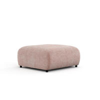 POUF S Zanzibar Rosa Chenille - Schwarz/Rosa, Holz/Holzwerkstoff (88/37/88cm) - Maison de Reve