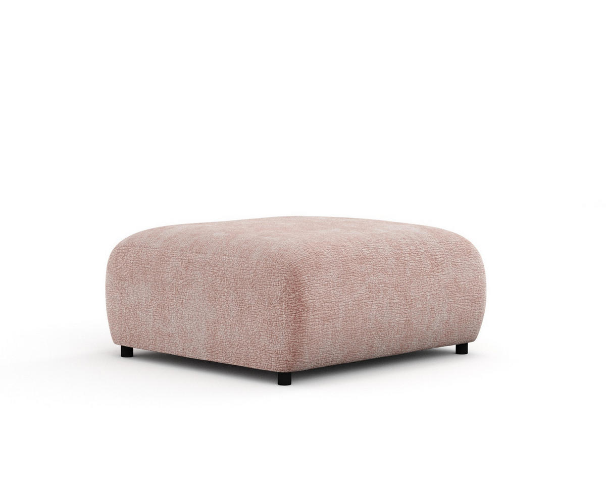 POUF S Zanzibar Rosa Chenille - Schwarz/Rosa, Holz/Holzwerkstoff (88/37/88cm) - Maison de Reve