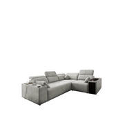 ECKSOFA Mit Schlaffunktion USB Und Verstellbarer Rückenlehne Mindy II Hellgrau Rechts - Hellgrau, Holz/Textil (288/219cm) - Kaiser Möbel
