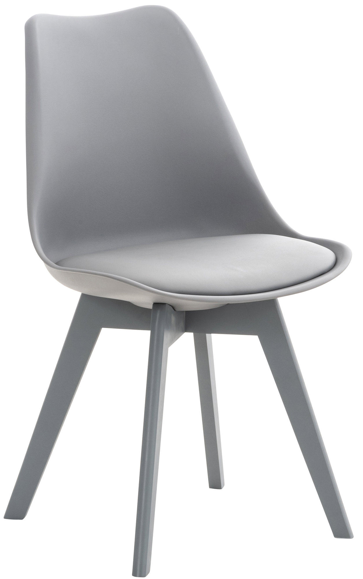 STUHL Kunststoff grau/grau - Eukalyptusholzfarben/Grau, Holz/Kunststoff (49/83/50cm) - CLP