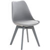STUHL Kunststoff grau/grau - Eukalyptusholzfarben/Grau, Holz/Kunststoff (49/83/50cm) - CLP