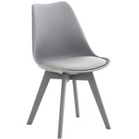 STUHL Kunststoff grau/grau - Eukalyptusholzfarben/Grau, Holz/Kunststoff (49/83/50cm) - CLP