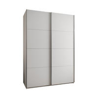 SCHWEBETÜRENSCHRANK 245,5/180/64 2-türig - Silberfarben/Weiß, Holz/Metall (180/245/64cm) - Abiks Möbel