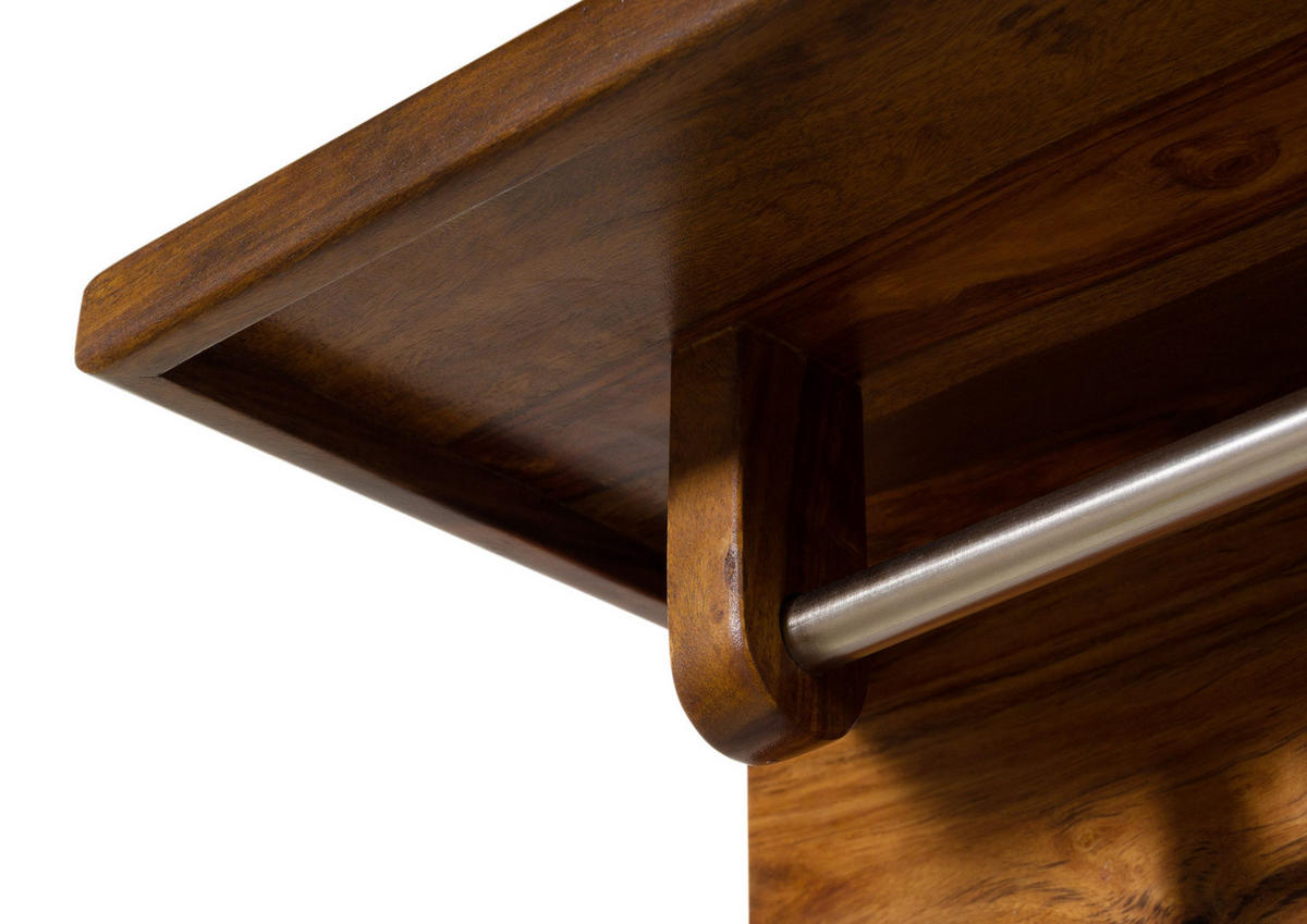 WANDGARDEROBE Sheesham 100x35x60 walnuss gewachst TORONTO LUX #276 - Dunkelbraun, Holz (100/60/35cm) - Massivmoebel24