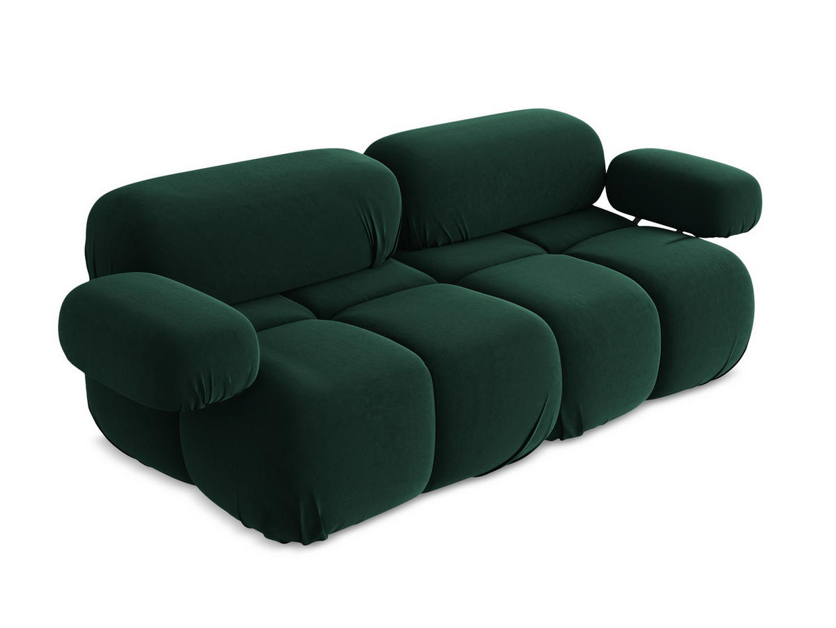 2-SITZER-SOFA Samt Stoff Grün - Blau/Dunkelgrün, Kunststoff/Textil (190/70/96cm) - Makamii