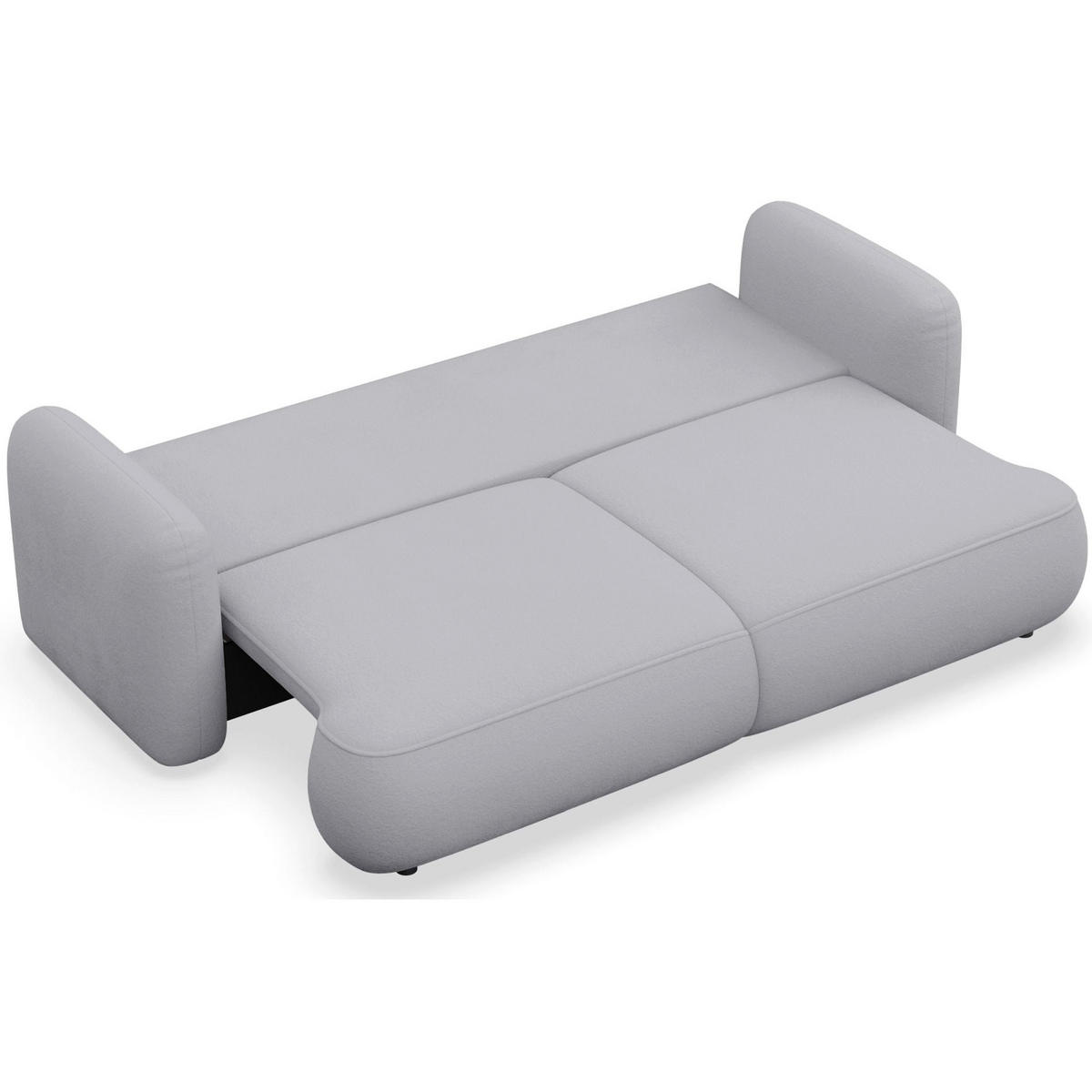 3-SITZER SCHLAFSOFA Tvoya Hellgrau Chenille - Hellgrau/Schwarz, Kunststoff/Textil (253/82/110cm) - Selsey