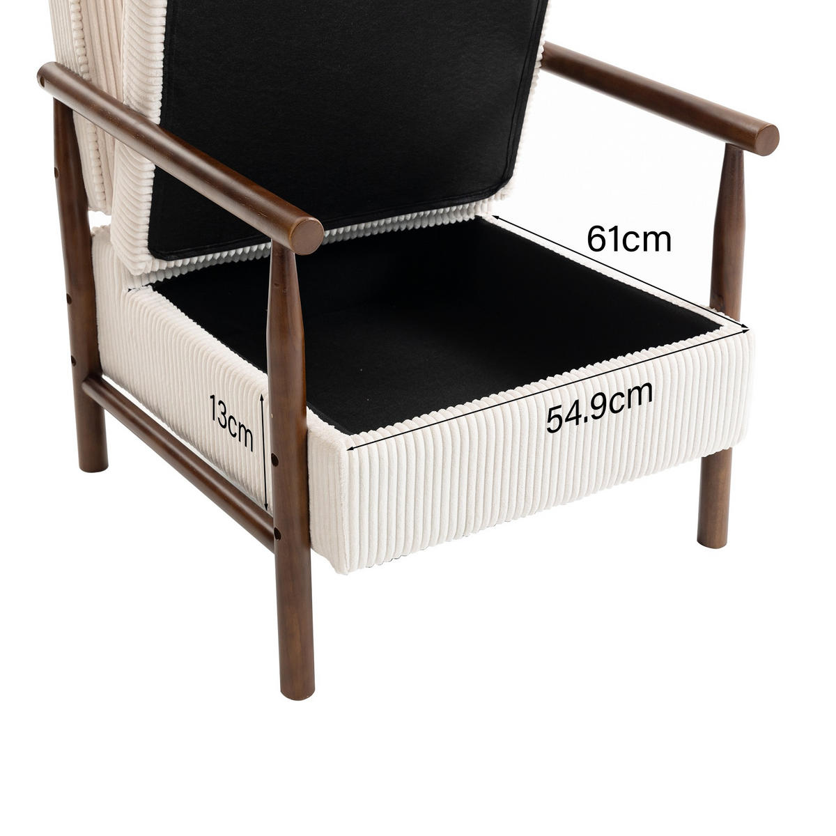 SESSEL Design Sessel,Loungesessel,Polsterstuhl,Cord,Weiß - Weiß, Textil (61/72/80cm) - LVHOM