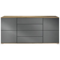 SIDEBOARD Rova Graphit Seidenmatt - Graphitfarben, Holzwerkstoff (166.5/75.5/35cm) - Vladon